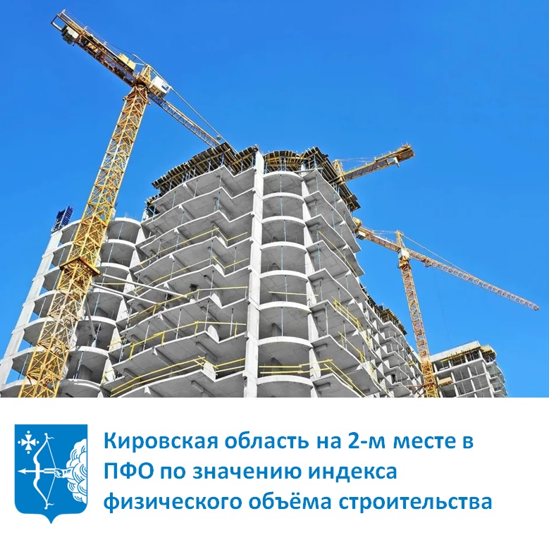 Кировская область на втором месте в ПФО по значению индекса физического объема строительства
